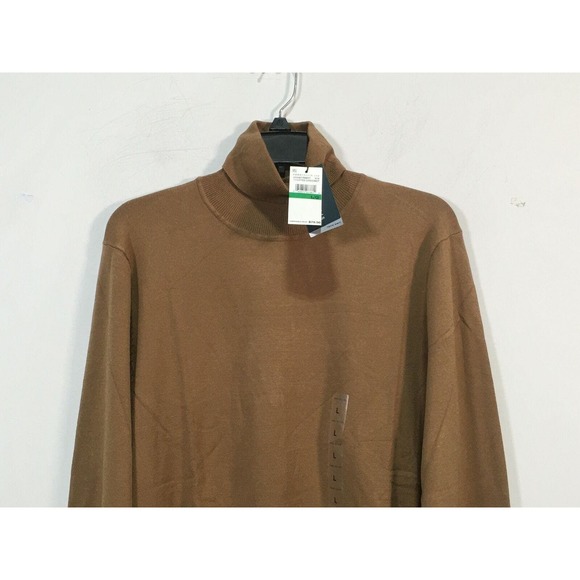 Perry Ellis Long Sleeve Knit Turtleneck Sweater, Men's Size L - Toasted Coconut - Picture 7 of 10
